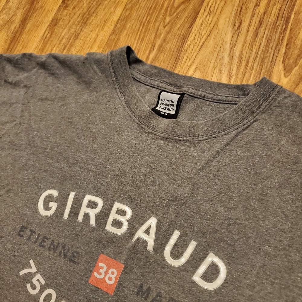 Vtg 90s Marithe Francois Girbaud Shirt Men 3XL Gray Paris Graphic Short Sleeve